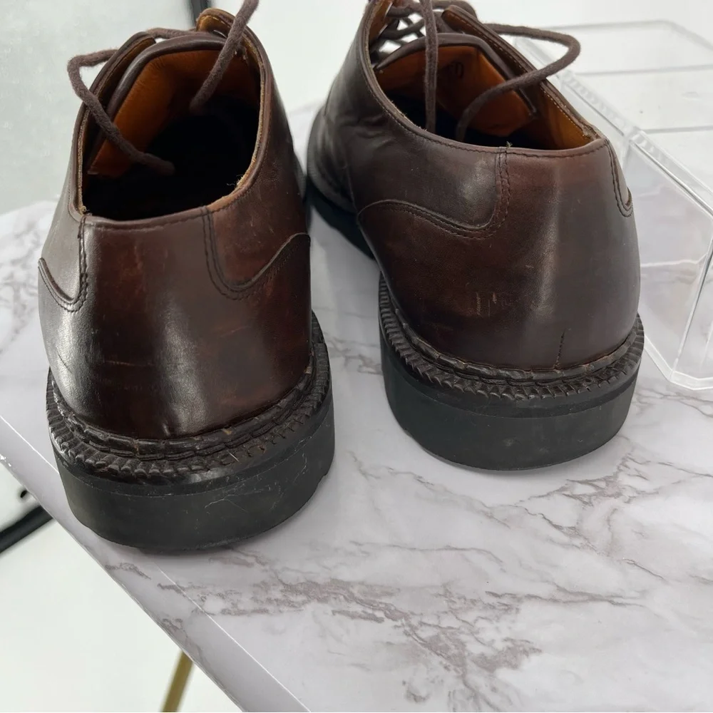 COLE HAAN COUNTRY Dark Brown Leather Lace Up Apron Toe Oxfords Size 9.5D Vintage